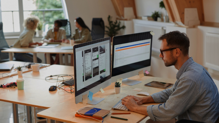 A developer optimizing a website for SEO