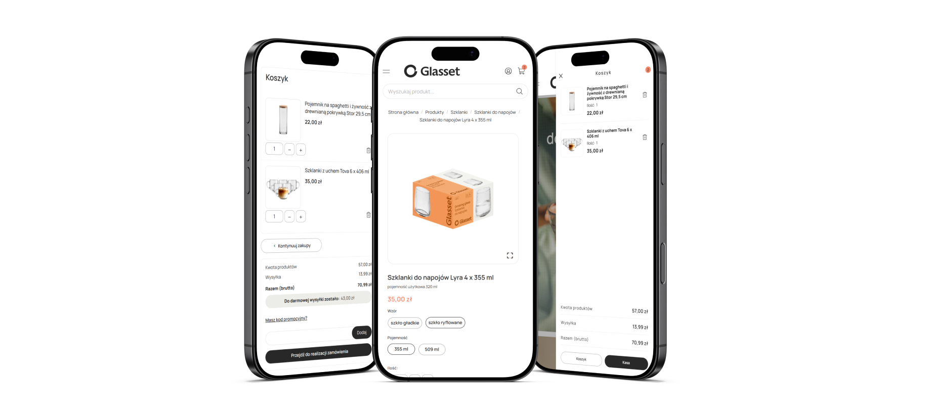 Trend Glass product page on desktop