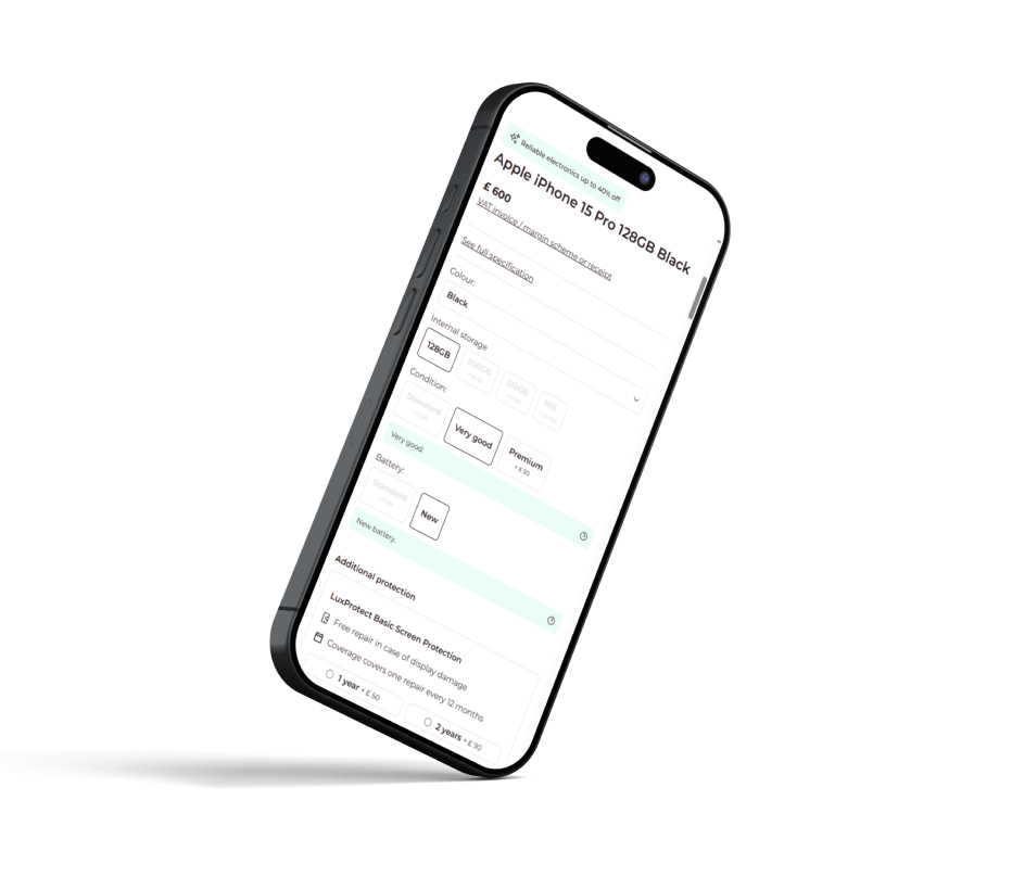 Product page in Luxtrade online stor