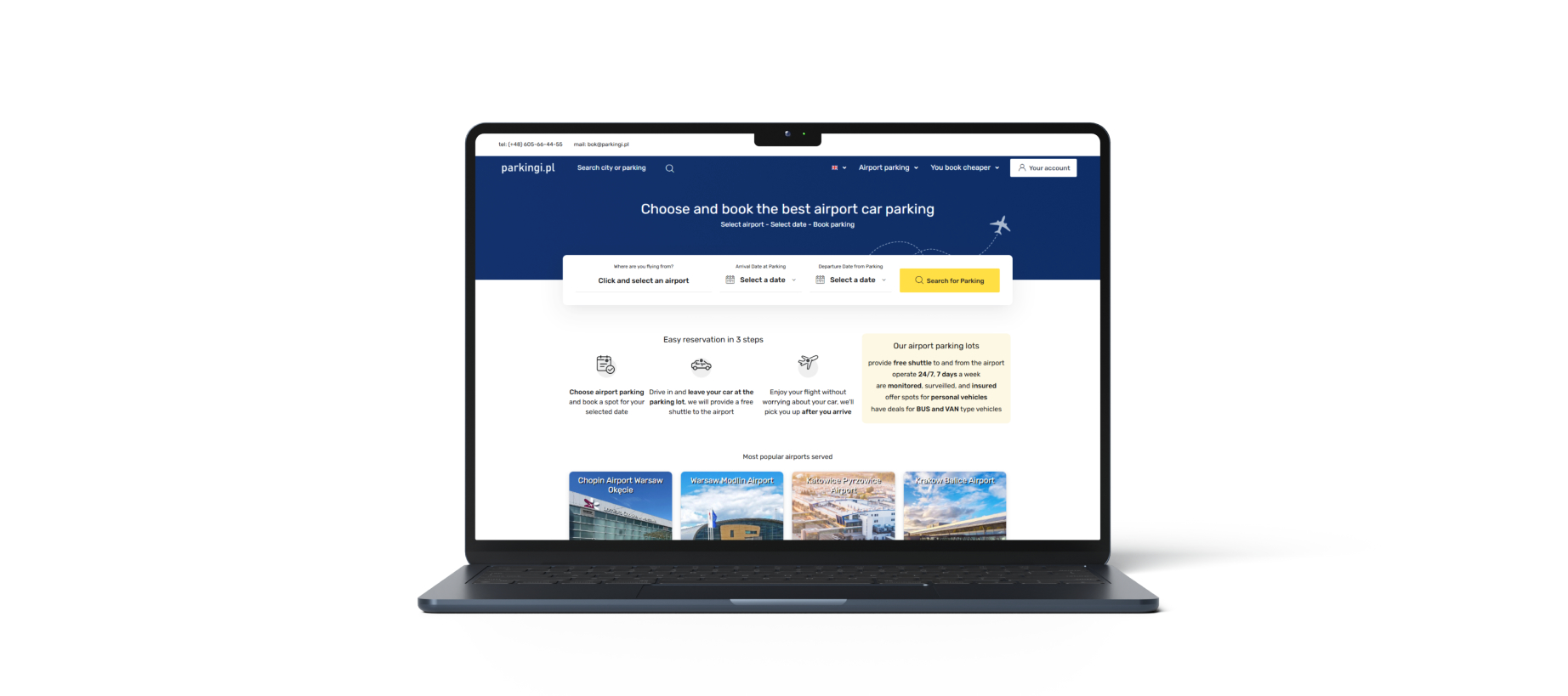 Parkingi mobile app view