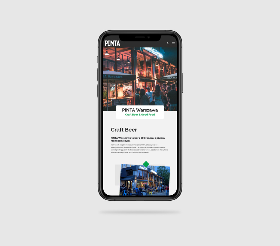 PINTA restaurant page