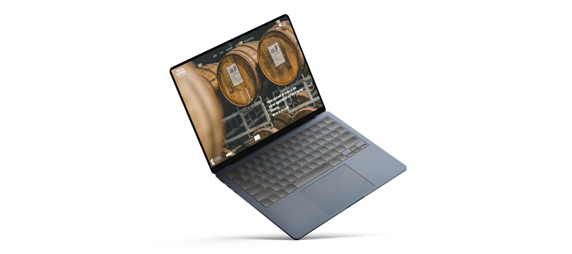 View of PINTA Barrel Brewing website