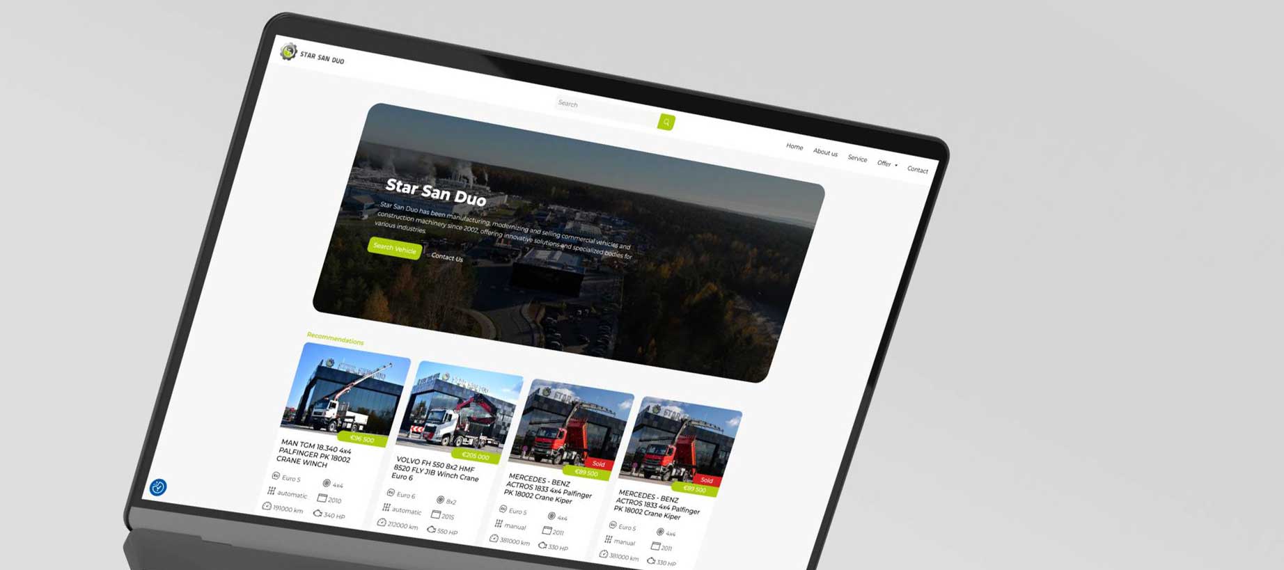 Star San Duo website home page view