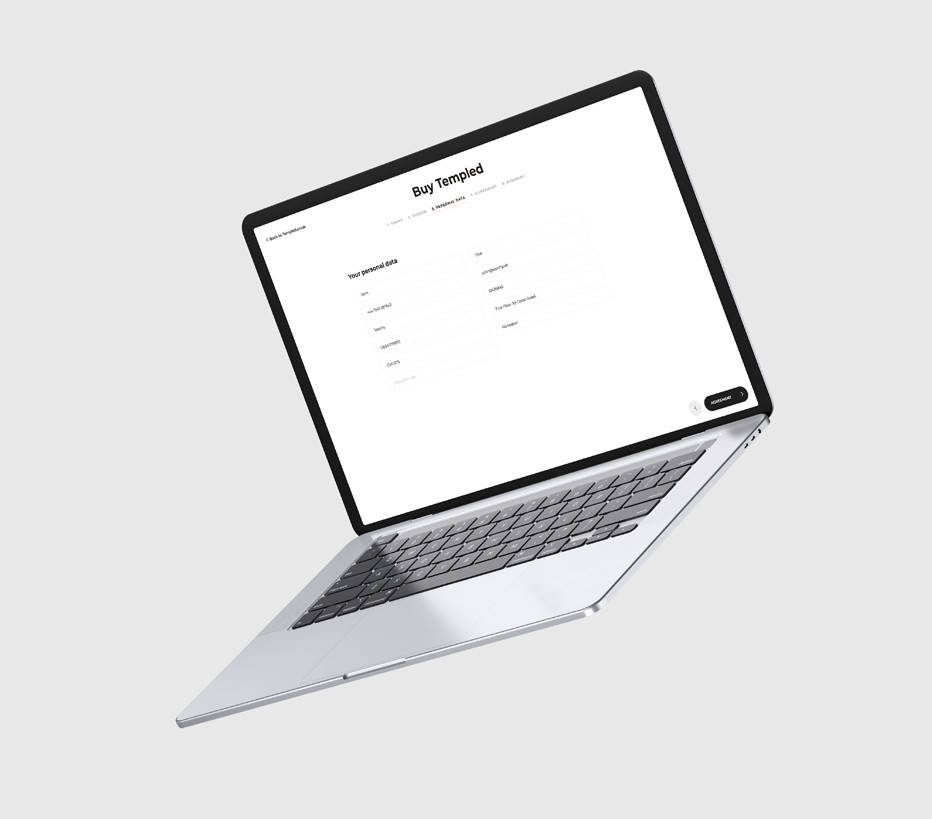Templed desktop wireframes