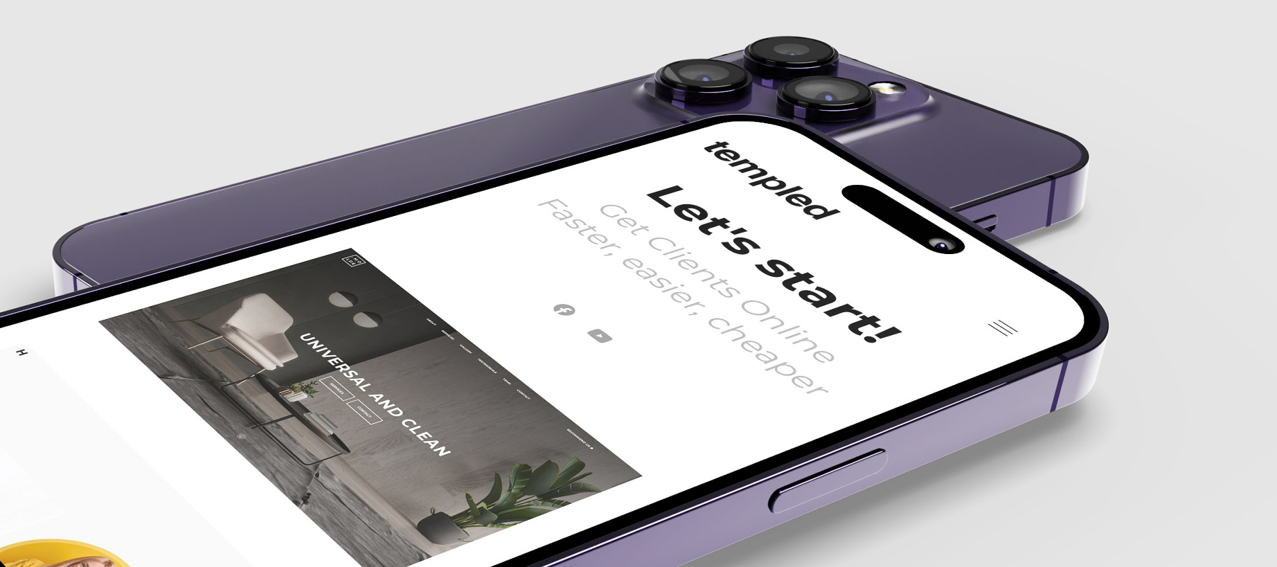 First page of templed website