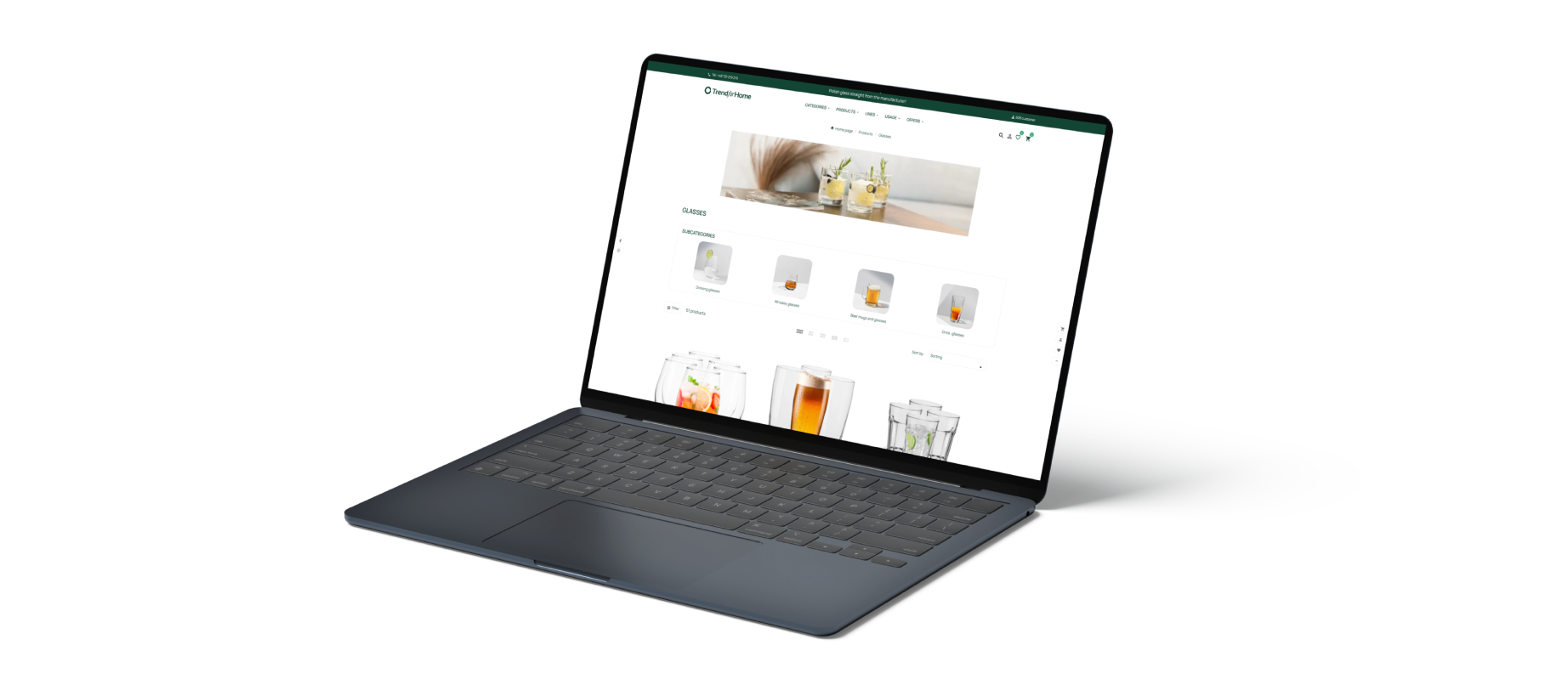 TrendGlass category page view