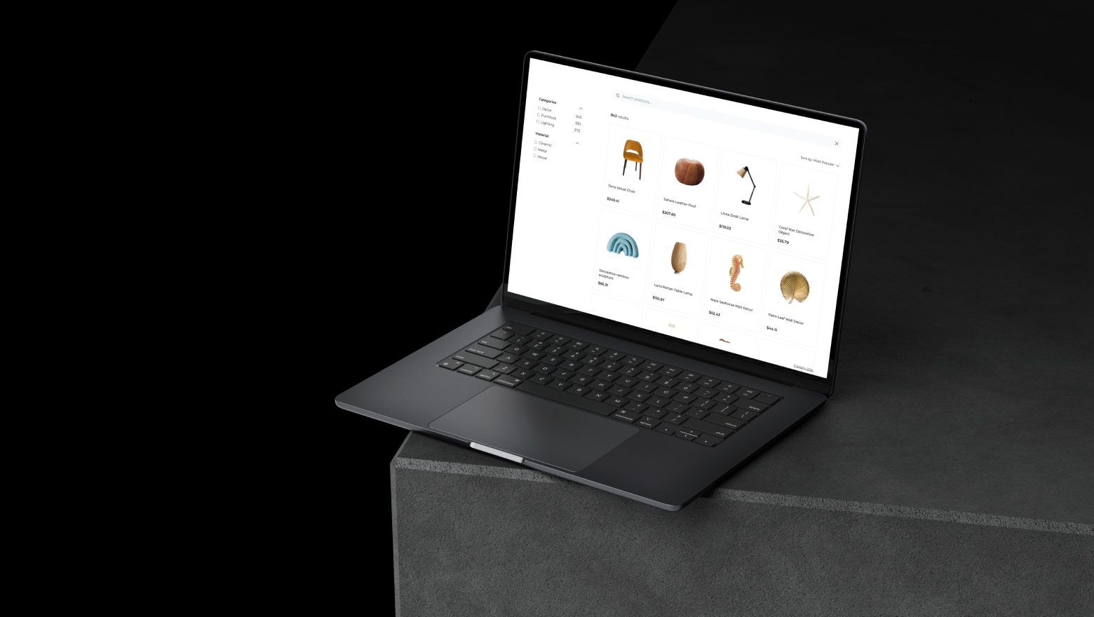 Finder - Search engine for online stores – PrestaShop, WooCommerce, and custom solutions – desktop view.
